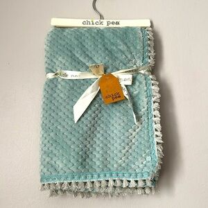 Chick Pea Super Soft Light Blue Gray Baby Blanket Lovey 30 x 30 New